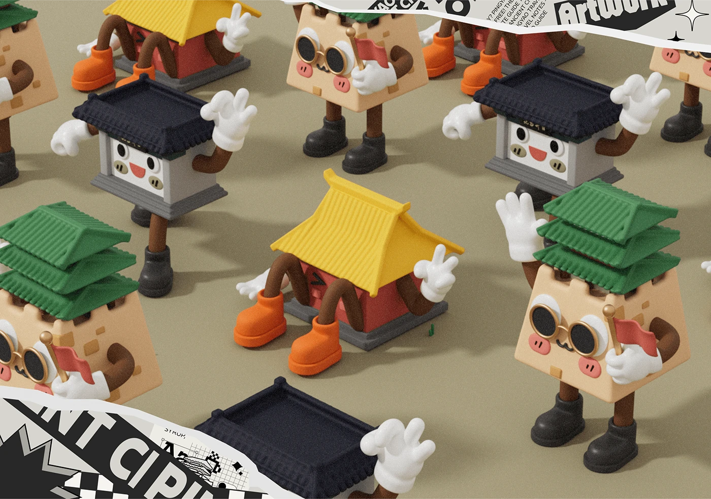 Mascot ILLUSTRATION design motion 3д Trendy toys 3d art blender 3d animation