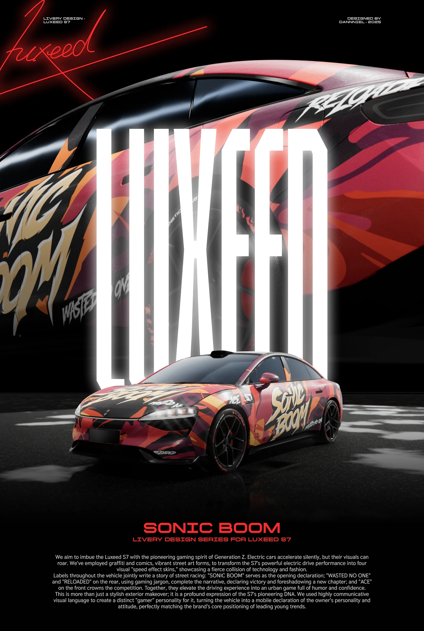 car wrap Livery automotive LUXEED Street Art Graffiti Gaming gen z manga custom paint