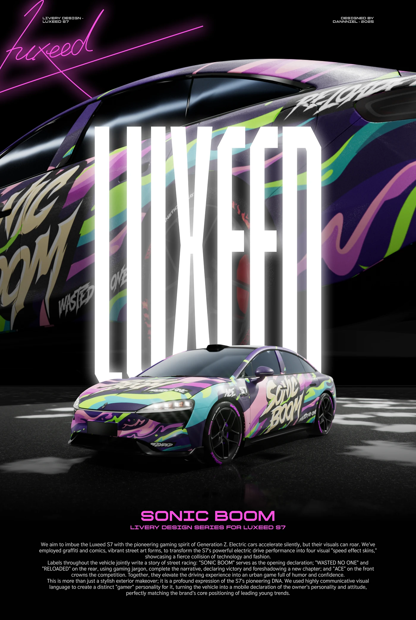 car wrap Livery automotive LUXEED Street Art Graffiti Gaming gen z manga custom paint