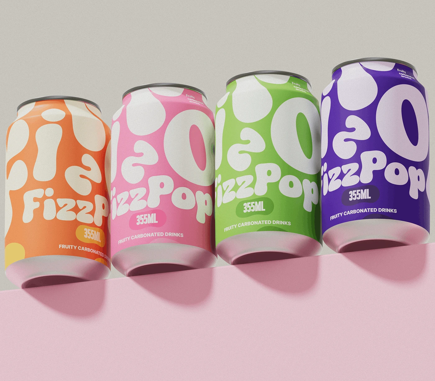 packaging design soda Carbonated drink typography brand identity beverage color system Packaging graphic design