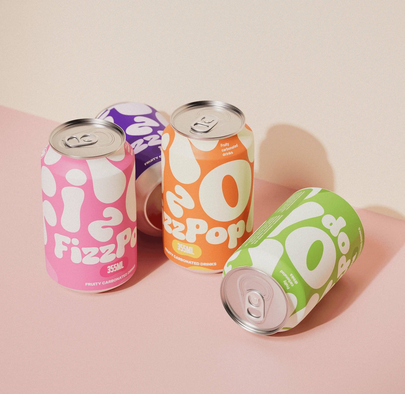 packaging design soda Carbonated drink typography brand identity beverage color system Packaging graphic design