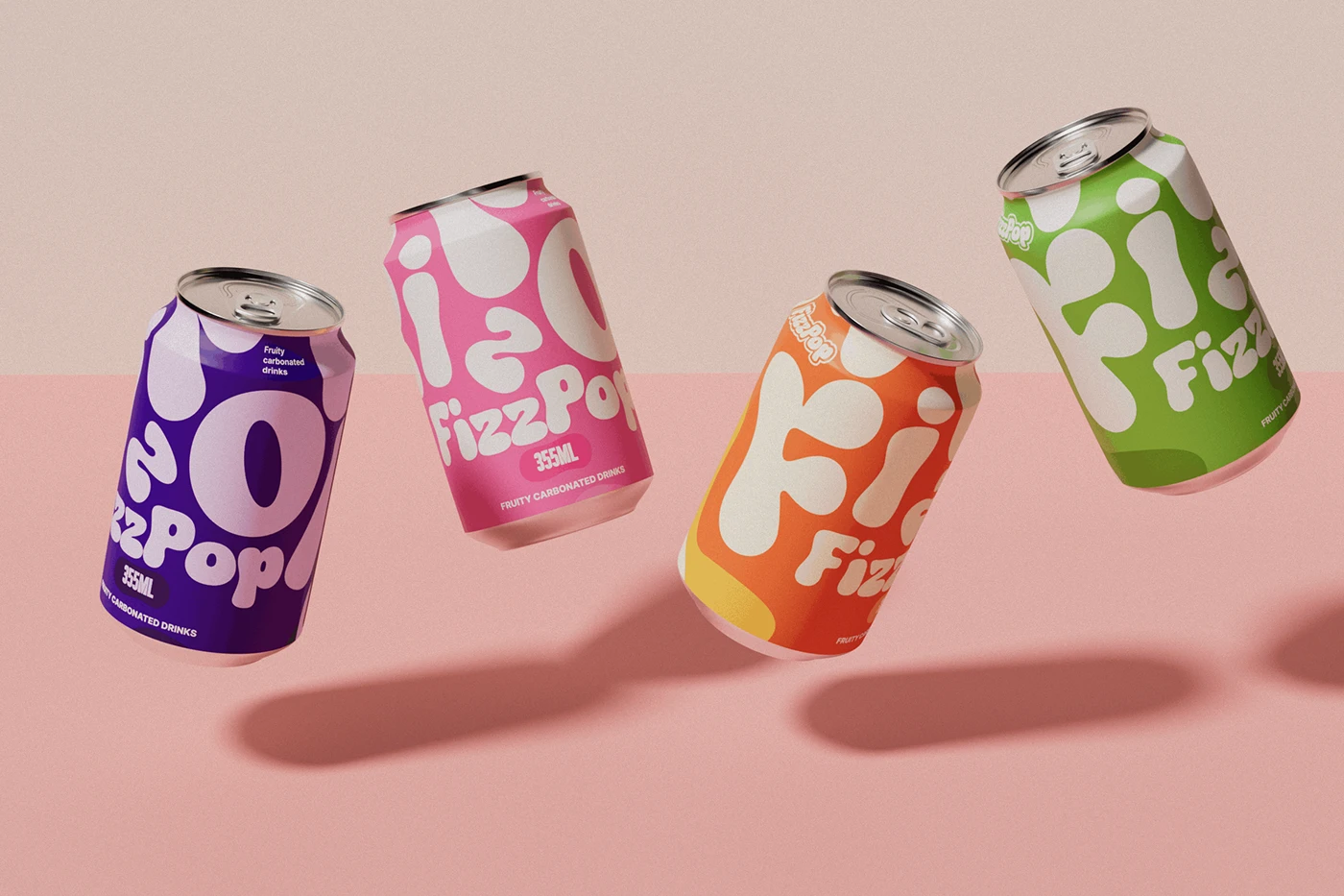 packaging design soda Carbonated drink typography brand identity beverage color system Packaging graphic design