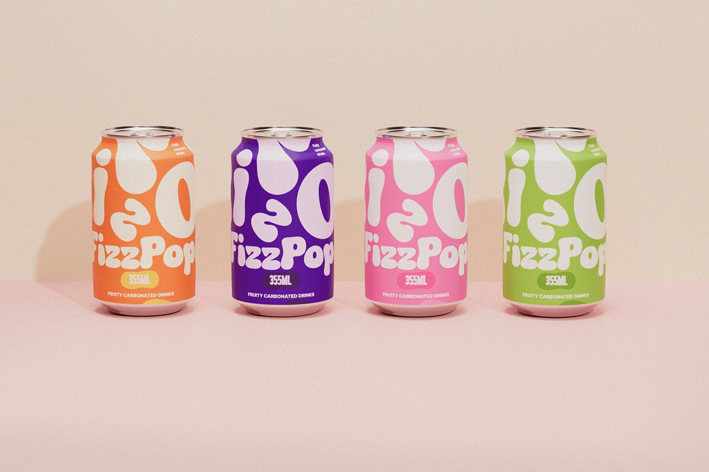 packaging design soda Carbonated drink typography brand identity beverage color system Packaging graphic design