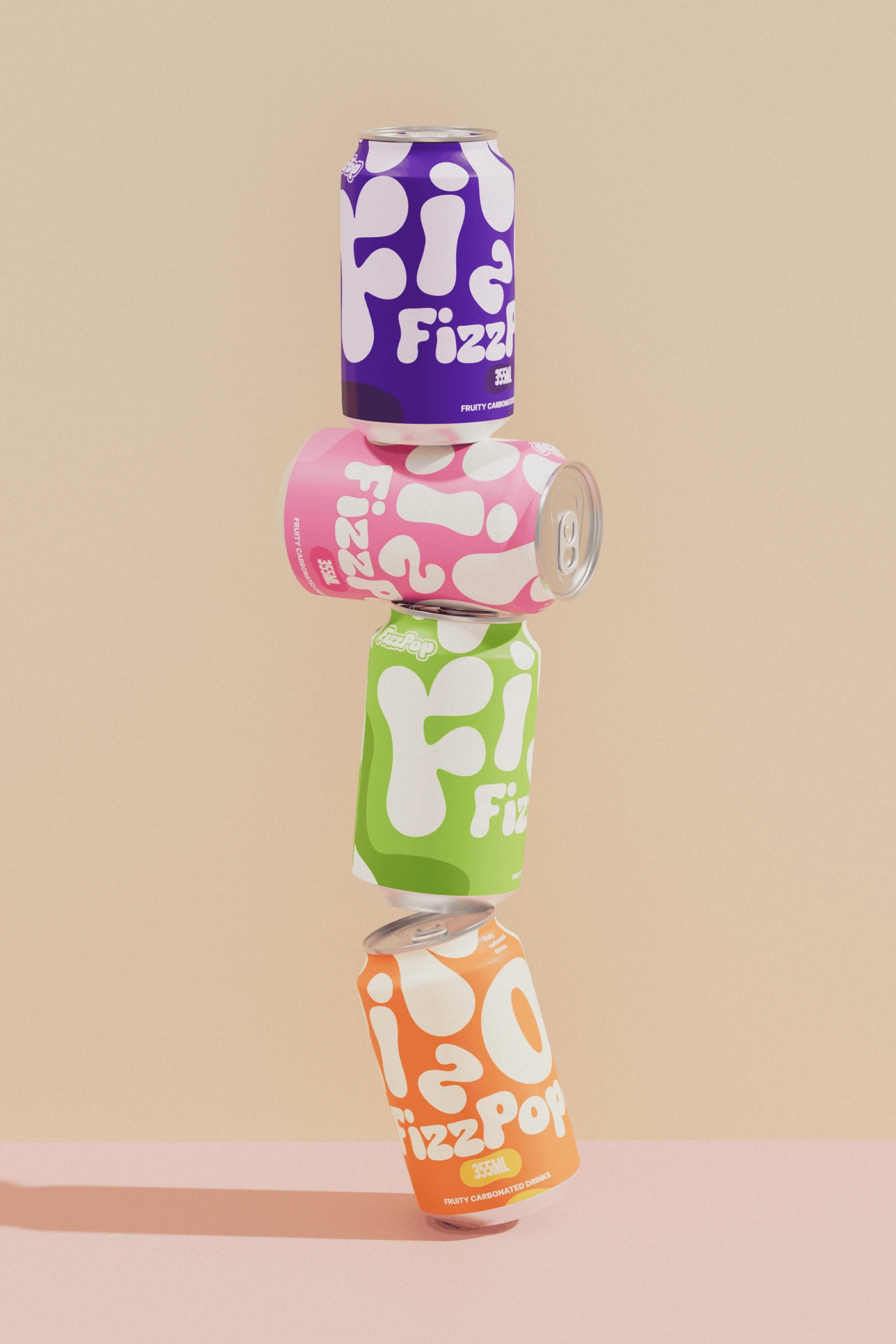 packaging design soda Carbonated drink typography brand identity beverage color system Packaging graphic design