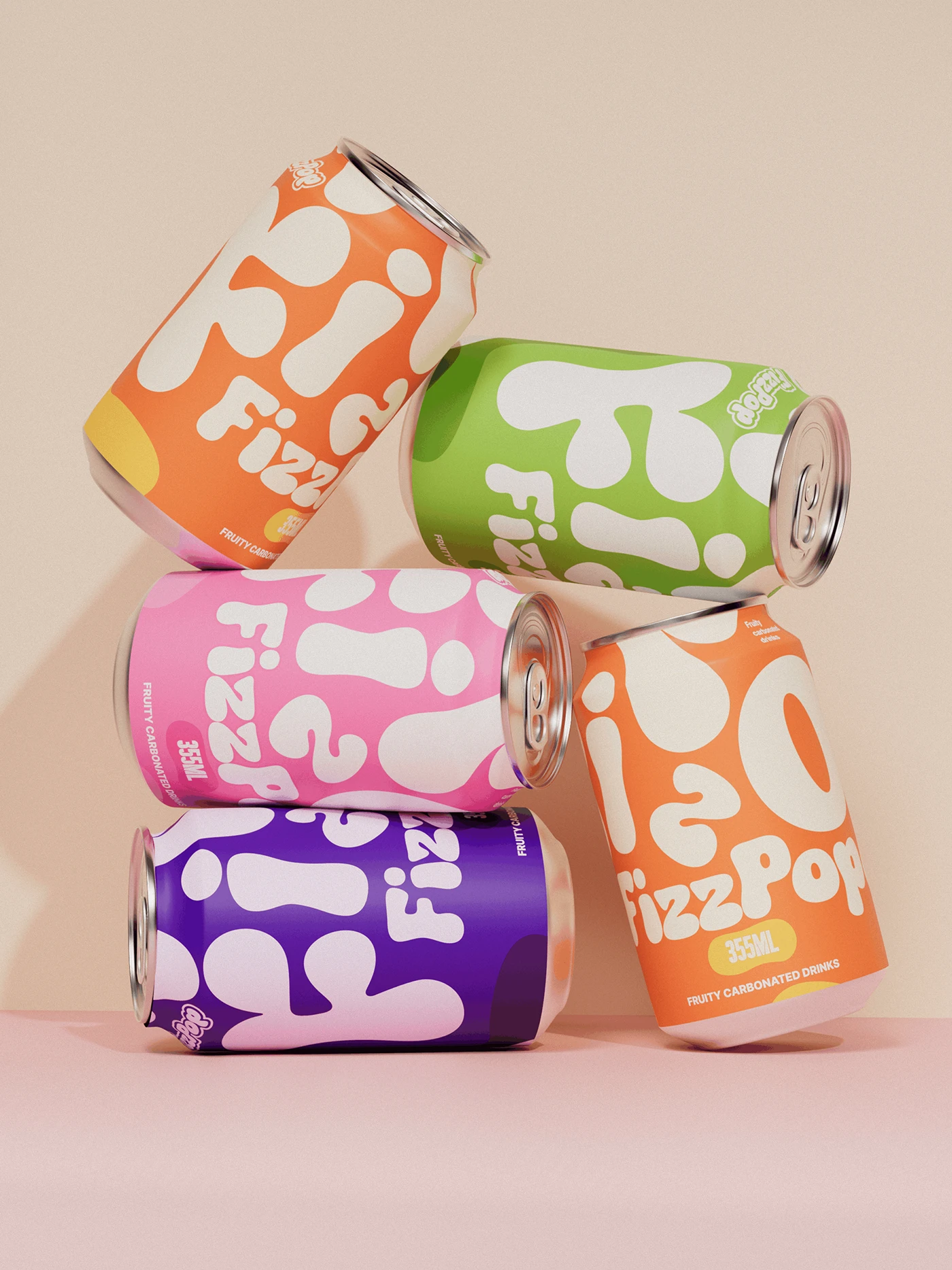 packaging design soda Carbonated drink typography brand identity beverage color system Packaging graphic design