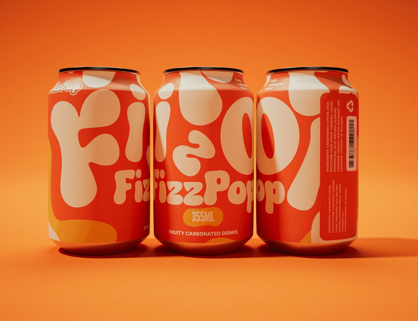 packaging design soda Carbonated drink typography brand identity beverage color system Packaging graphic design