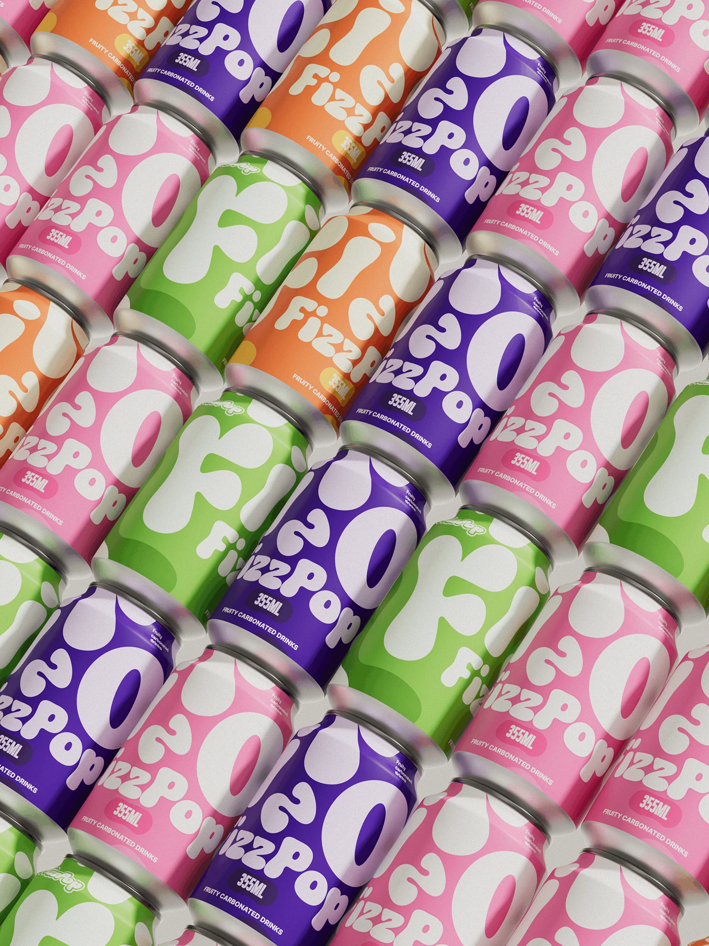 packaging design soda Carbonated drink typography brand identity beverage color system Packaging graphic design