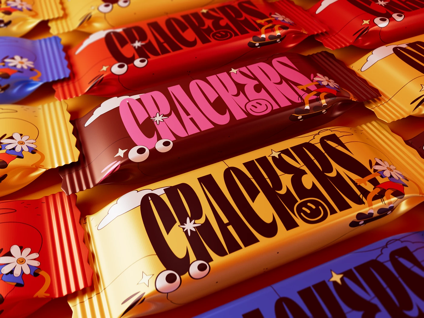 packaging design snack ILLUSTRATION cartoon Retro branding foil packaging graphic design Character design