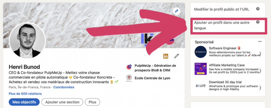 Linkedin profile
