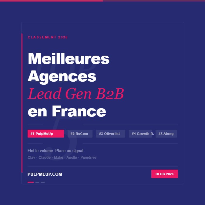 Agence Prospection B2B France 2026 : Top 5 des Meilleures | PulpMeUp