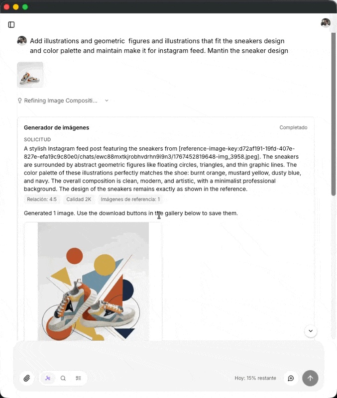 ilisai UI - generación de contenido para redes sociales desde foto de producto