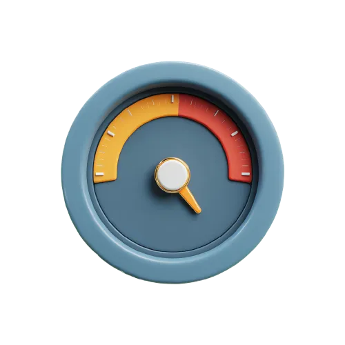 A close up of a speedometer on a black background.