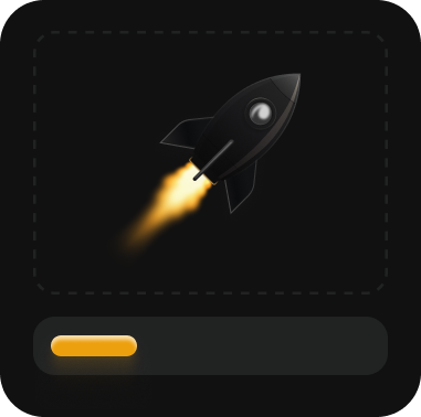 A black app with a yellow light coming out of it.