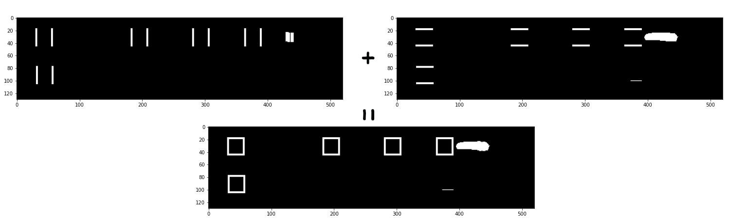 Results of opening applied to the thresholded image