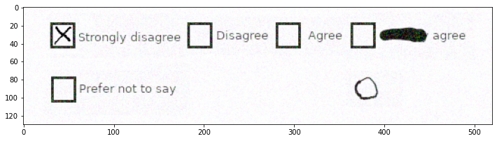 The original segment of a form for analysis