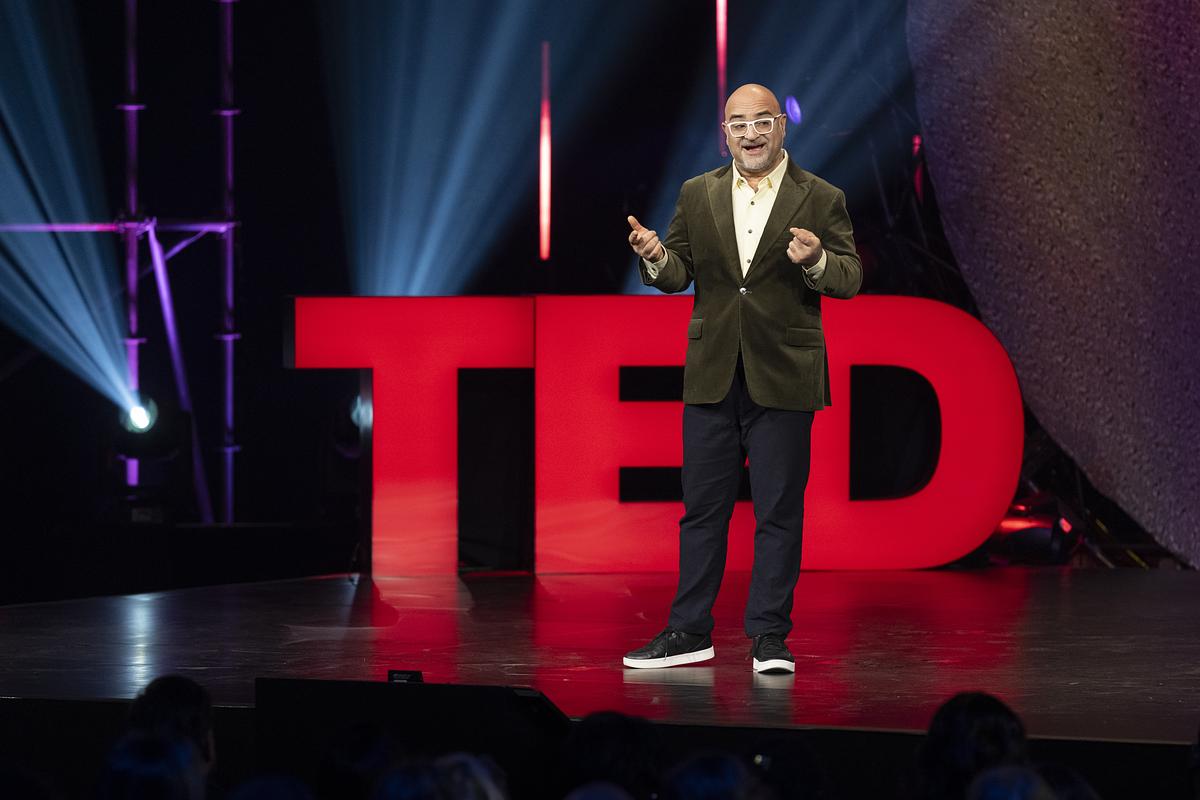 Aylon Samouha speaks at TEDNext. November 9 - 11, 2025. Atlanta, GA. Photo: Ryan Lash / TED