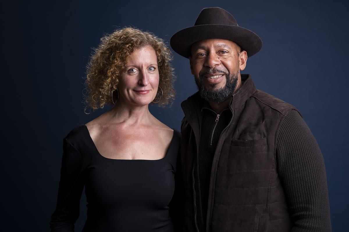 Lenore Anderson (left) and Aqeela Sherrills at the Audacious Finalist Workshop. January 11, 2024. TED Offices, New York, NY. Photo: Ryan Lash / TED