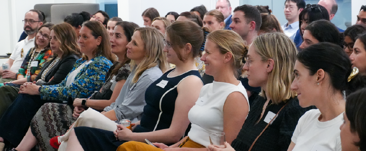 Biopharma communications professionals enjoying Mission North's panel discussion