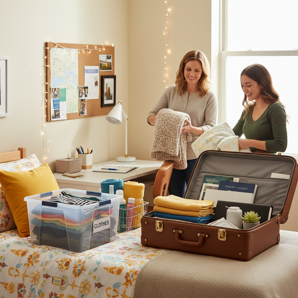 Helping Your Student Pack for College Parent Checklist - college student tips