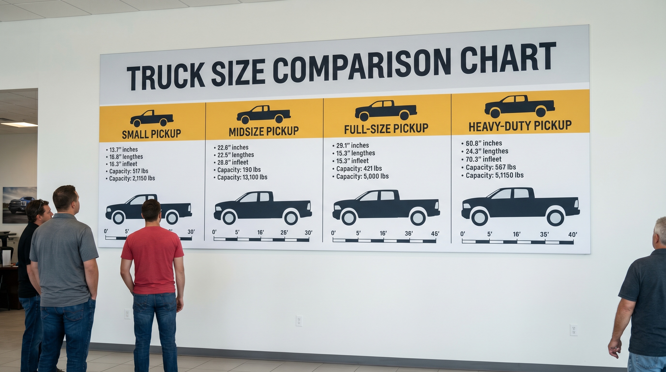 Different truck sizes comparison chart