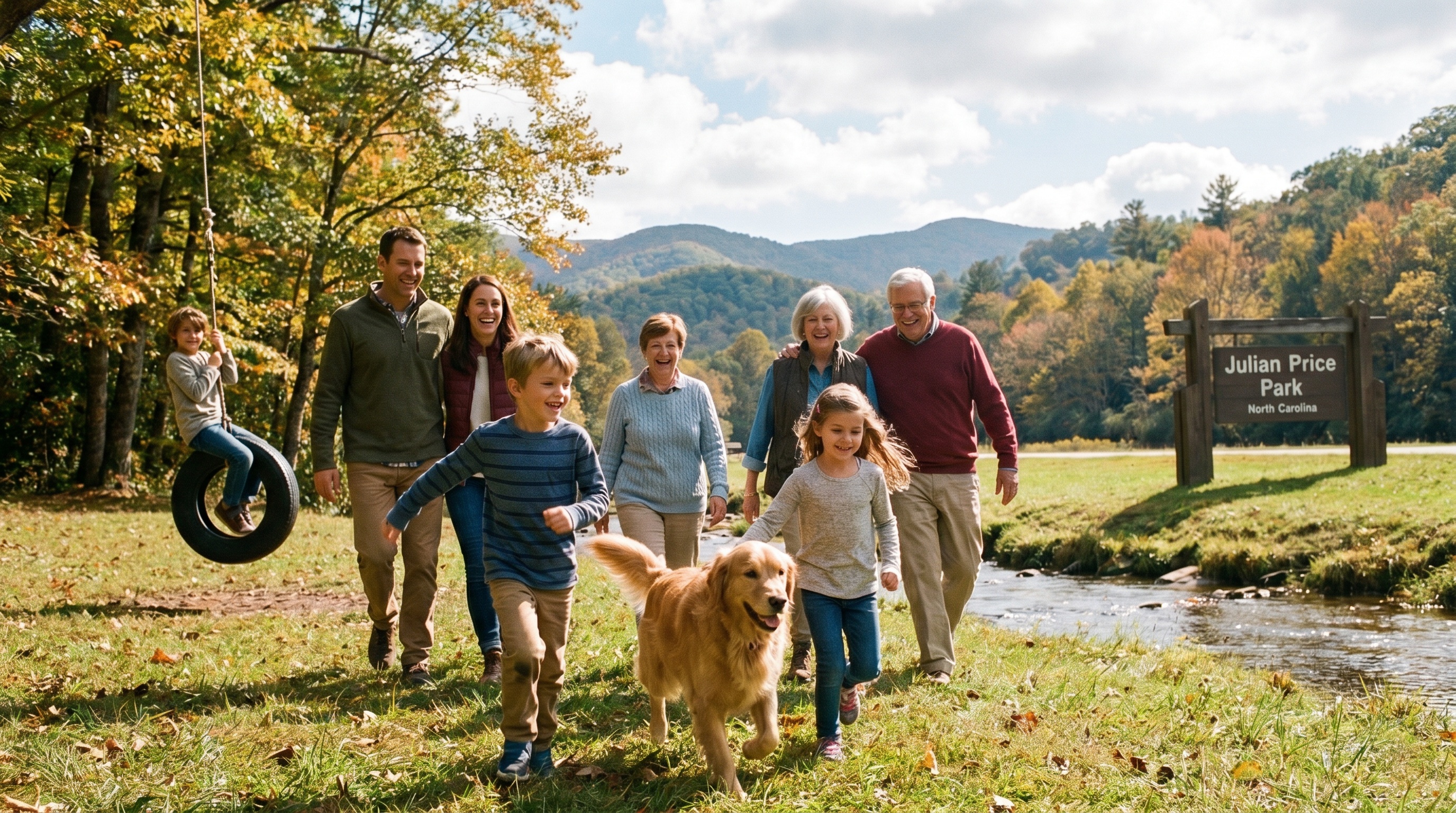 Family enjoying outdoor activities in North Carolina