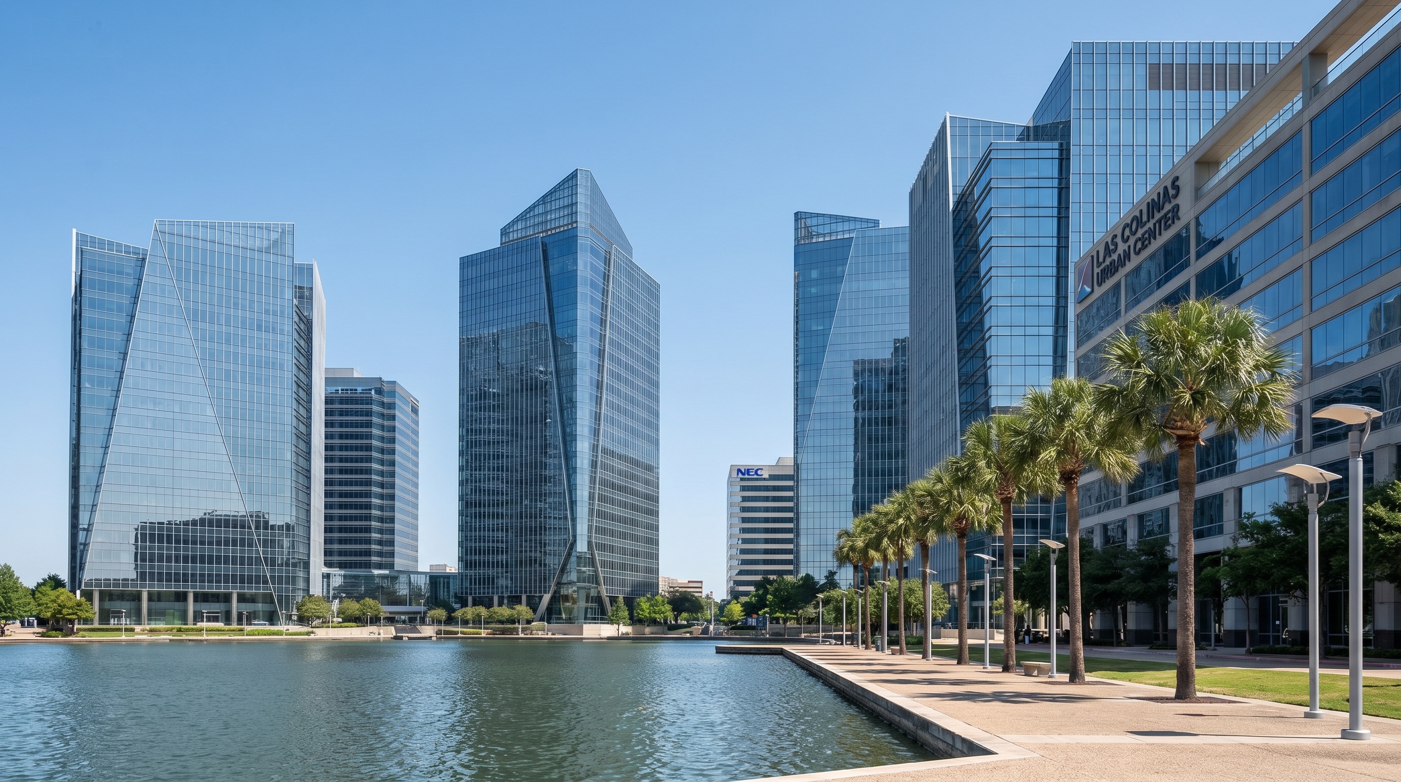 Modern office buildings in Las Colinas Irving Texas