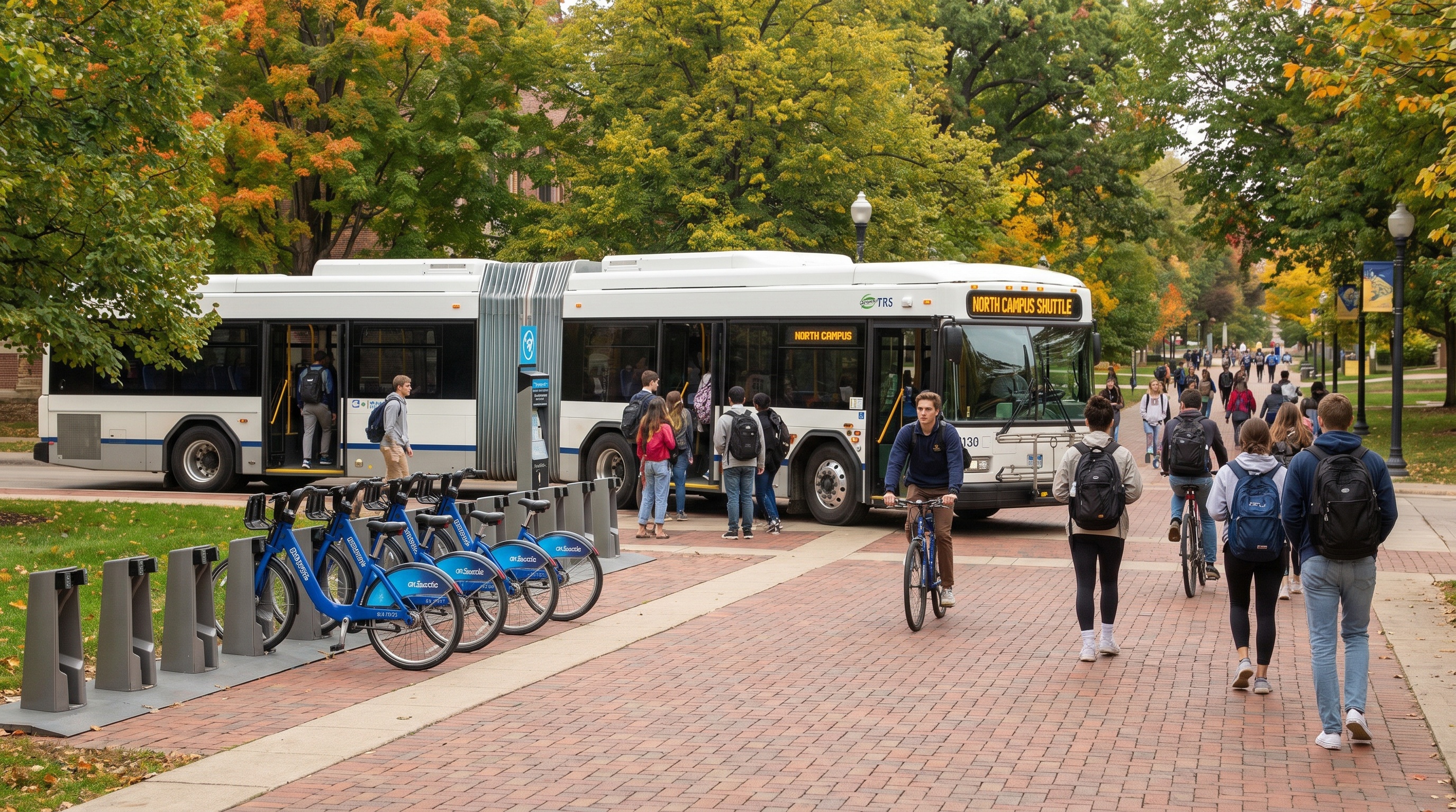 College campus shuttle and transportation system