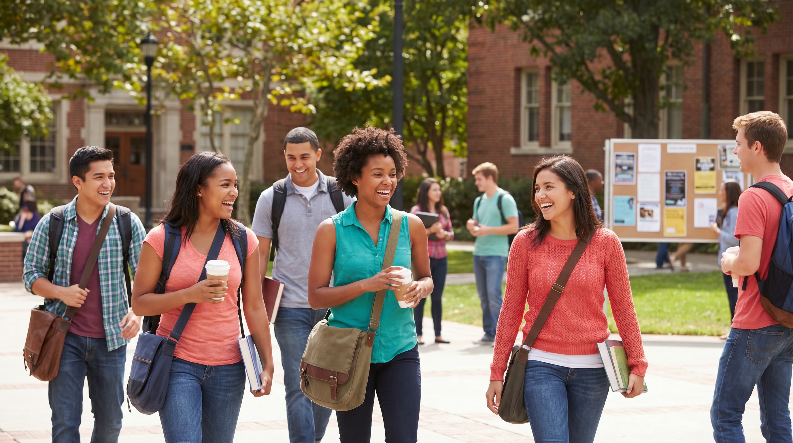 College students on campus