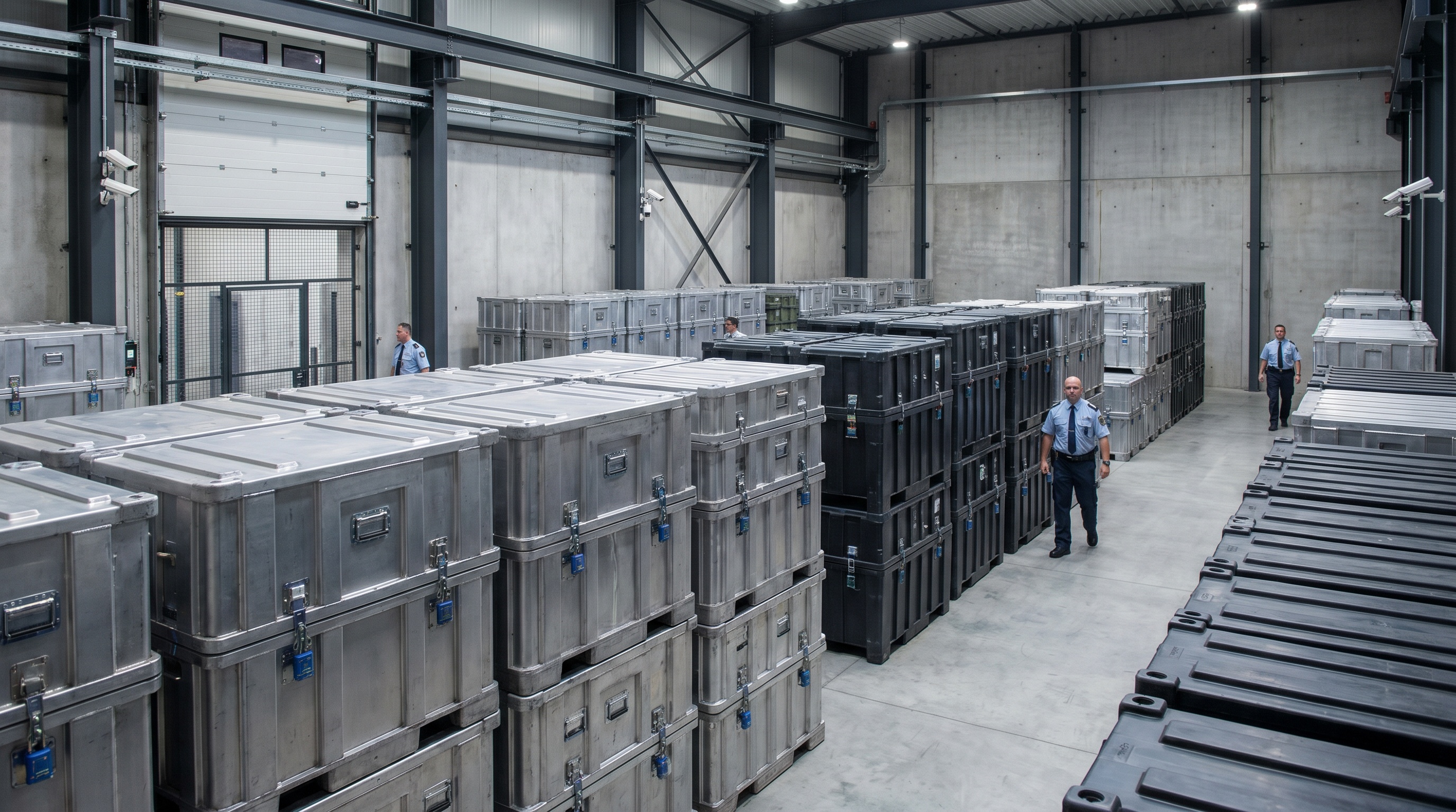 secure storage facility with portable containers