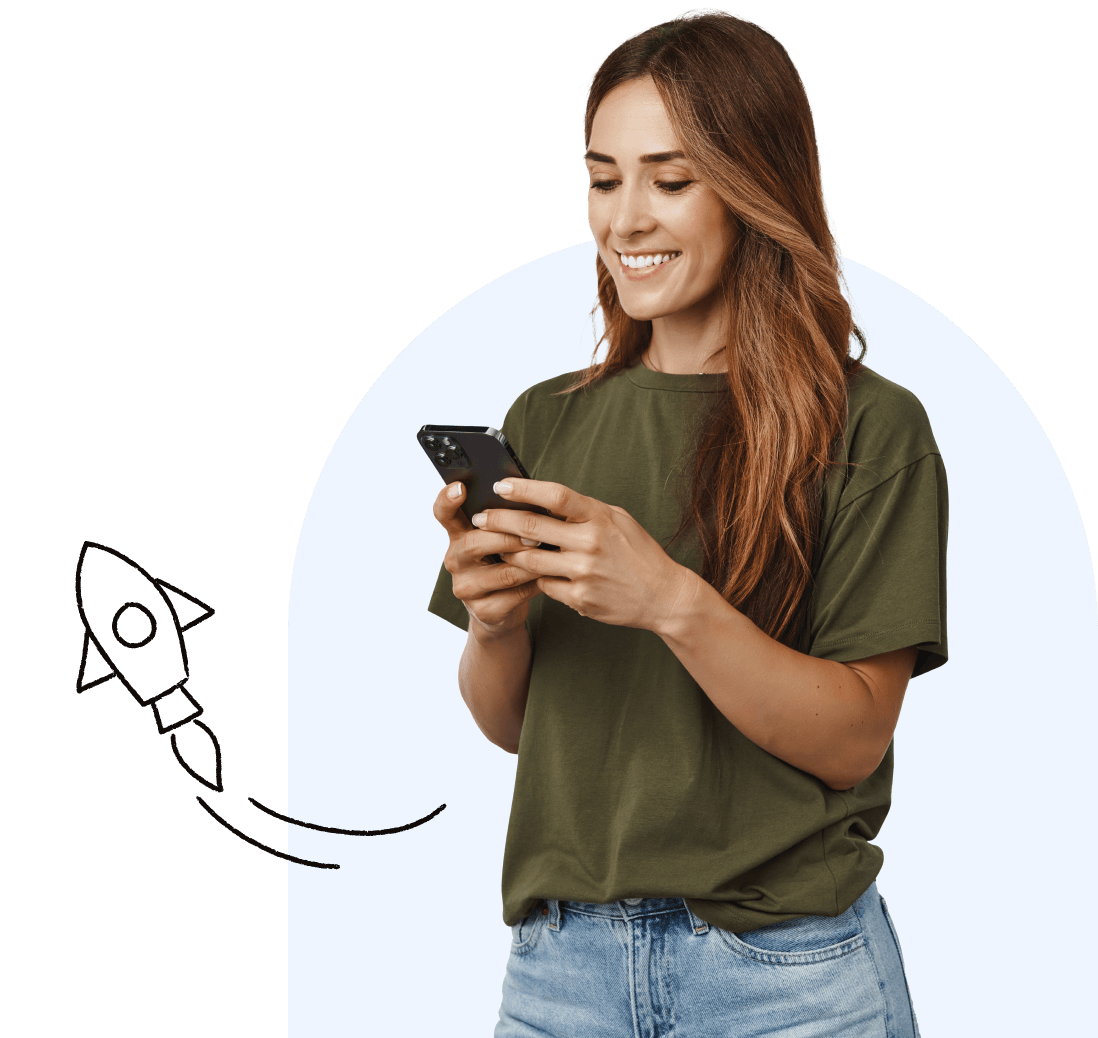 A young woman using her mobile device