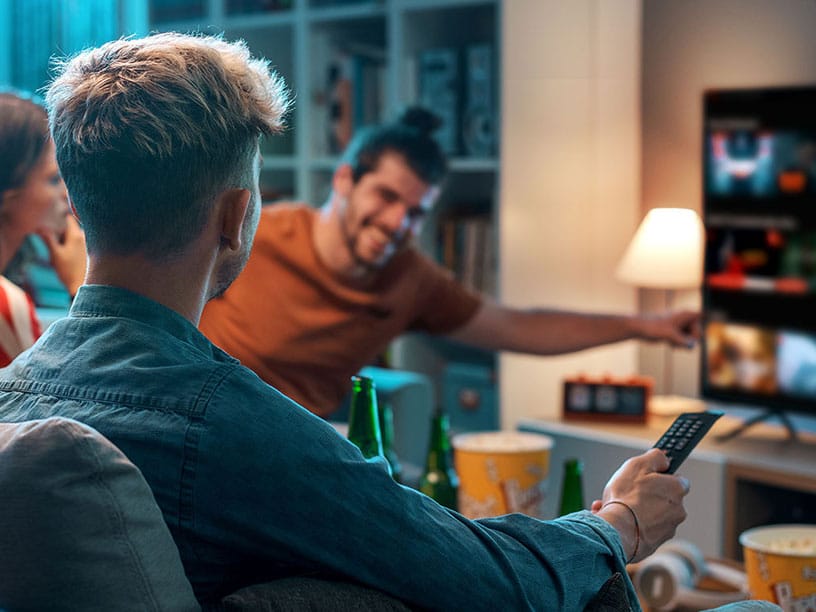 Friends watching TV