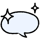 Sparkling speech bubble