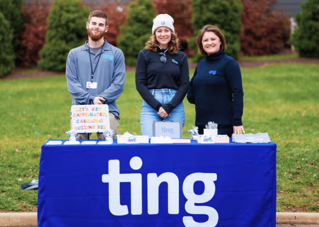 Ting team at a booth at an event