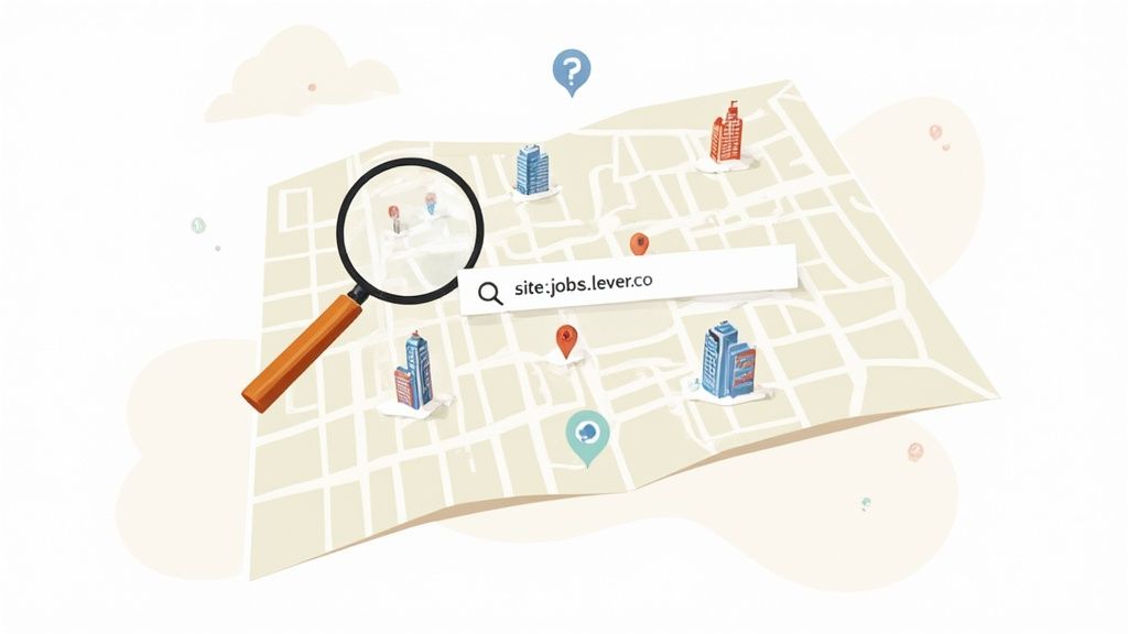 Person using advanced search on a laptop to find local job opportunities