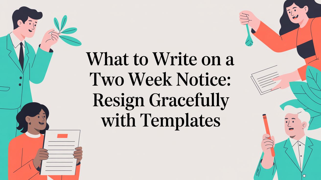 What to write on a two week notice: Resign Gracefully with Templates