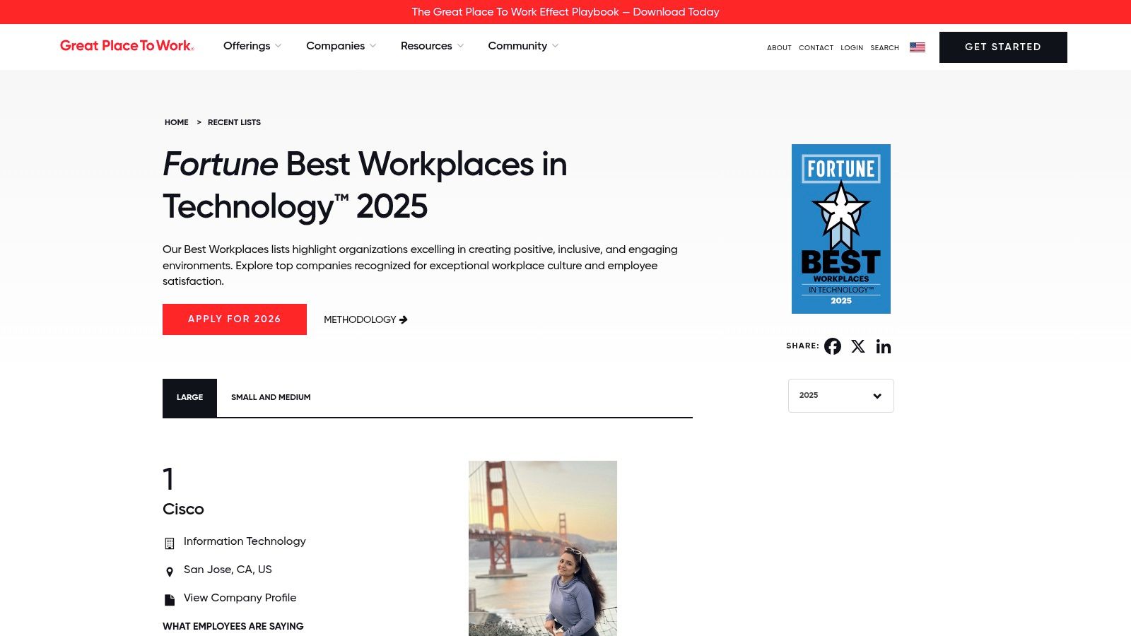 Great Place To Work (Fortune Best Workplaces in Technology)