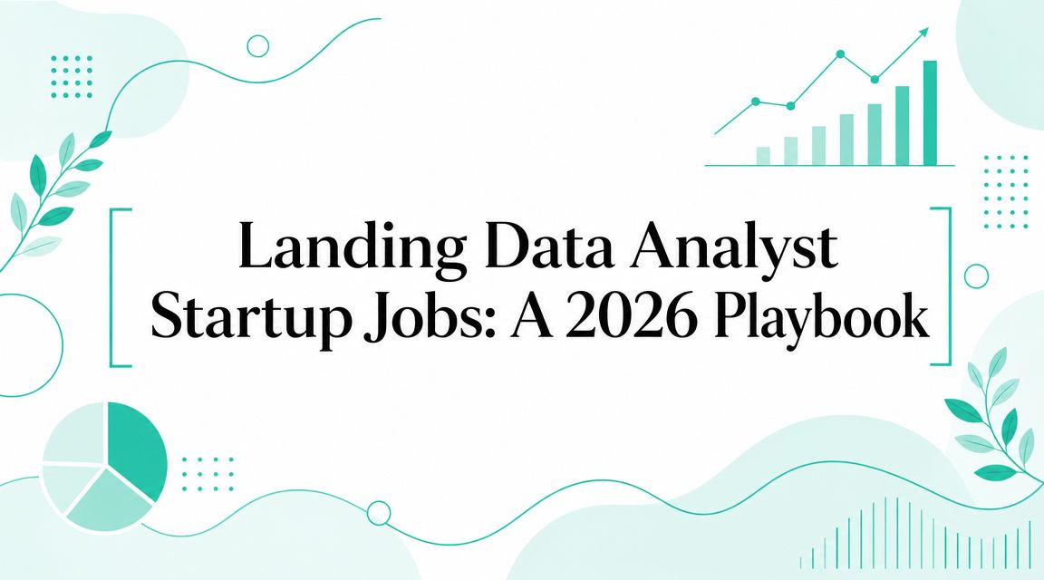 Landing Data Analyst Startup Jobs: A 2026 Playbook