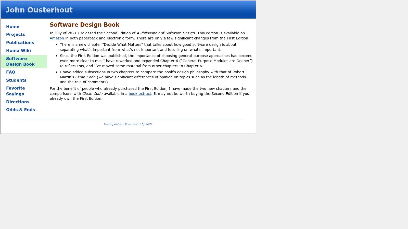 A Philosophy of Software Design, 2nd Edition, by John Ousterhout