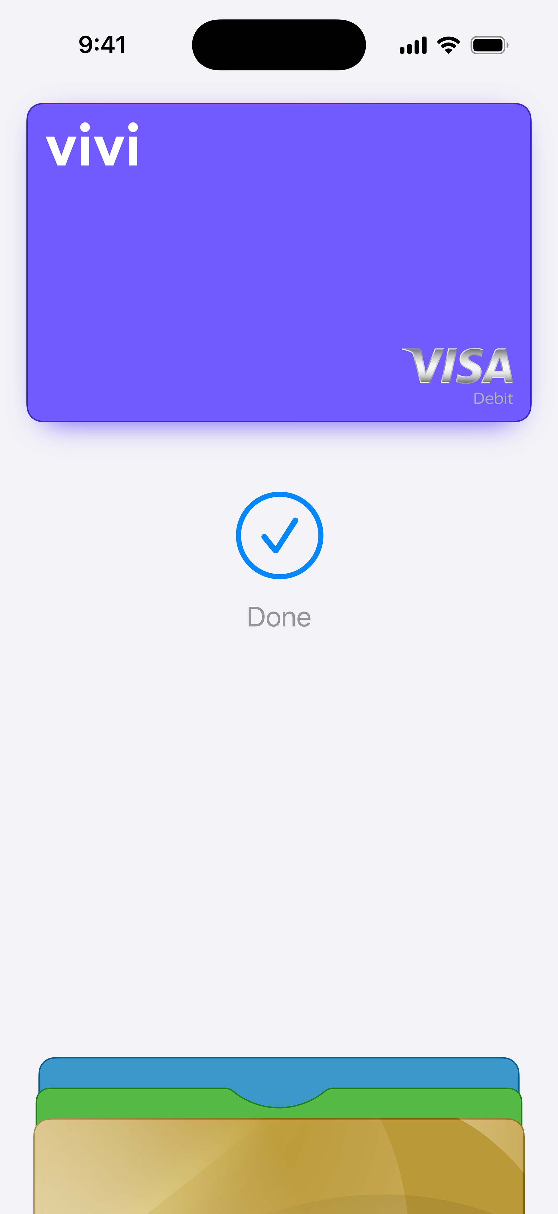Vivi card added to Apple Pay on iPhone