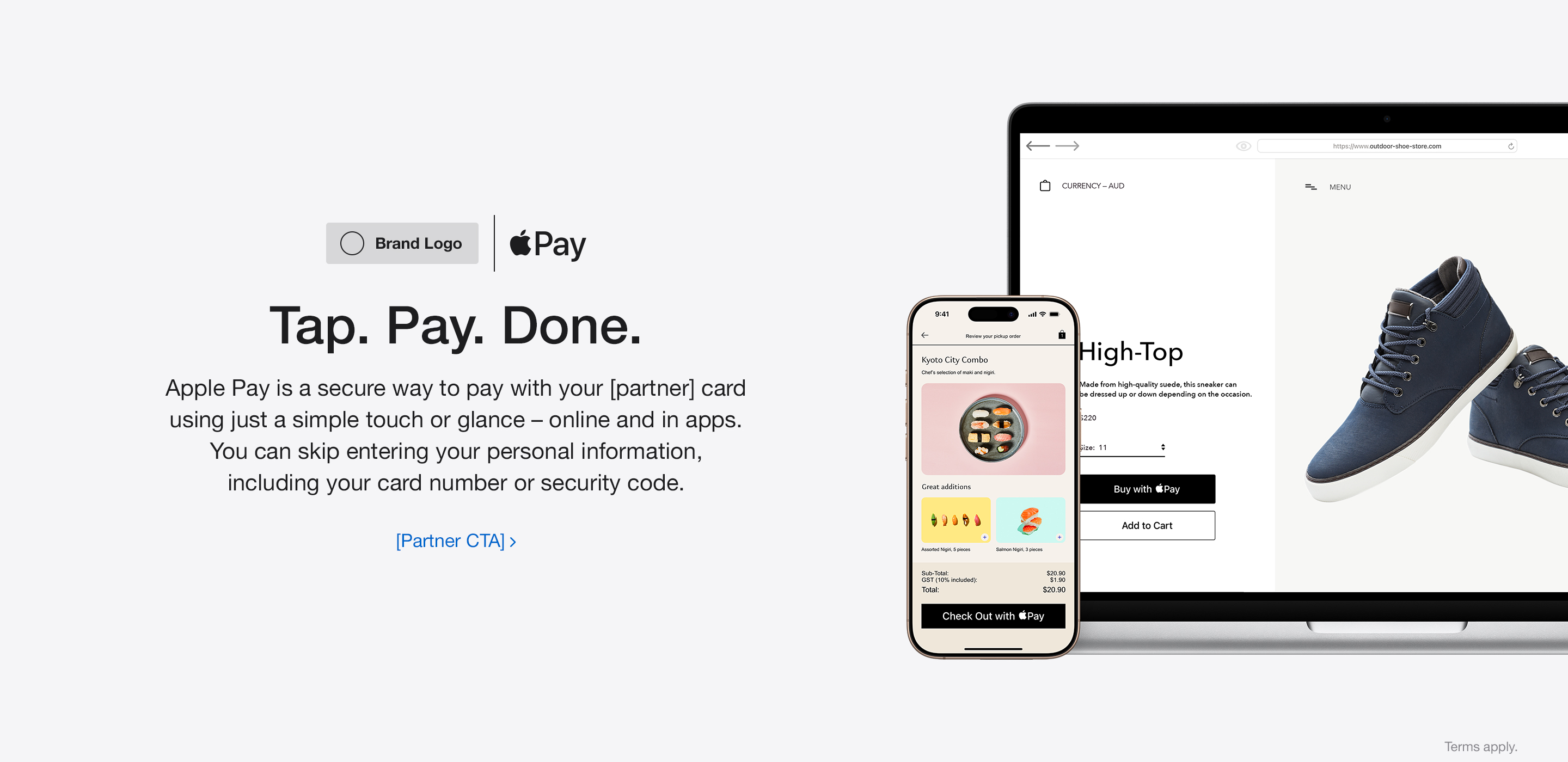 Apple Pay checkout on iPhone and Mac