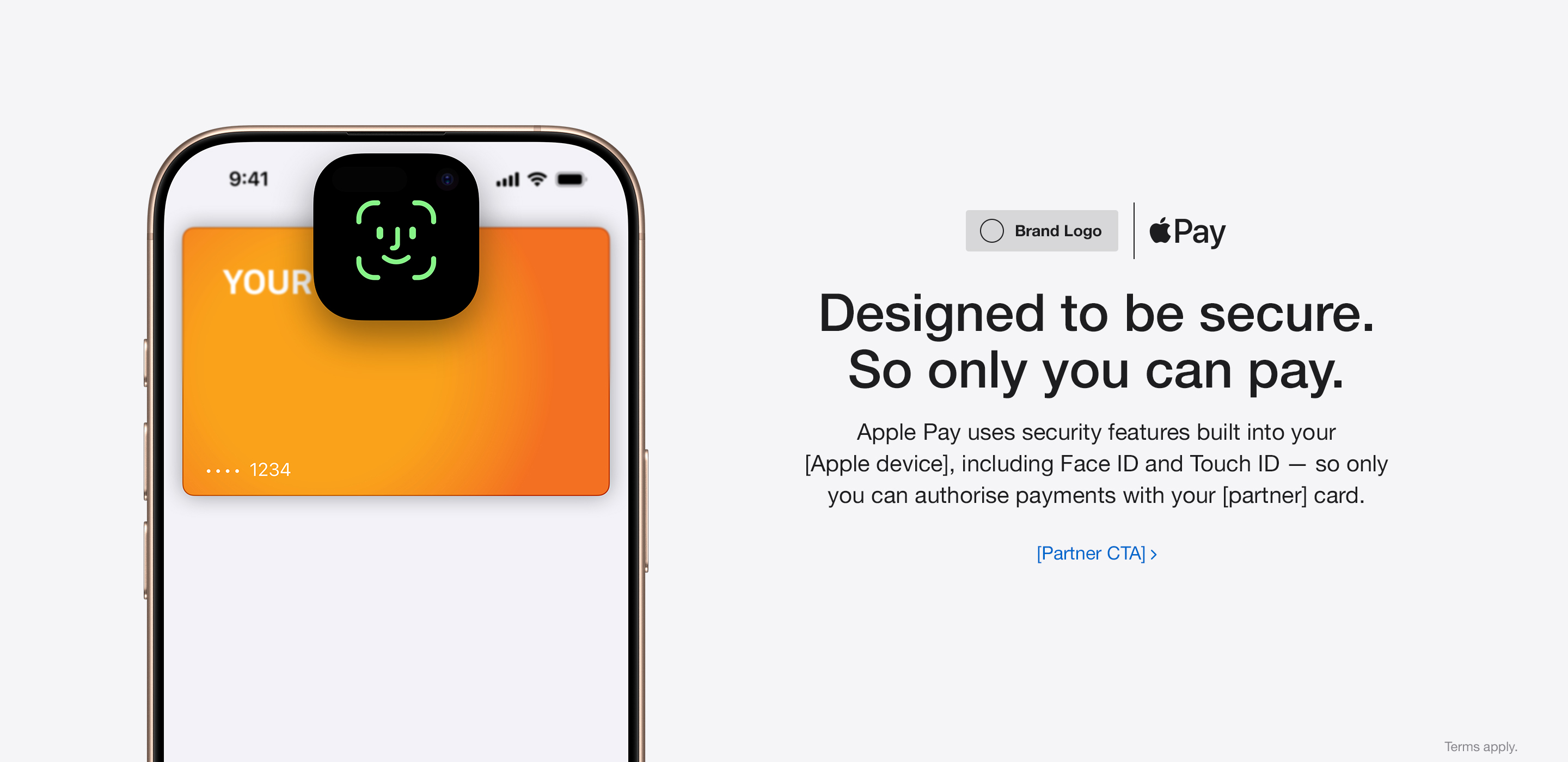 Face ID authentication protecting Apple Pay on iPhone
