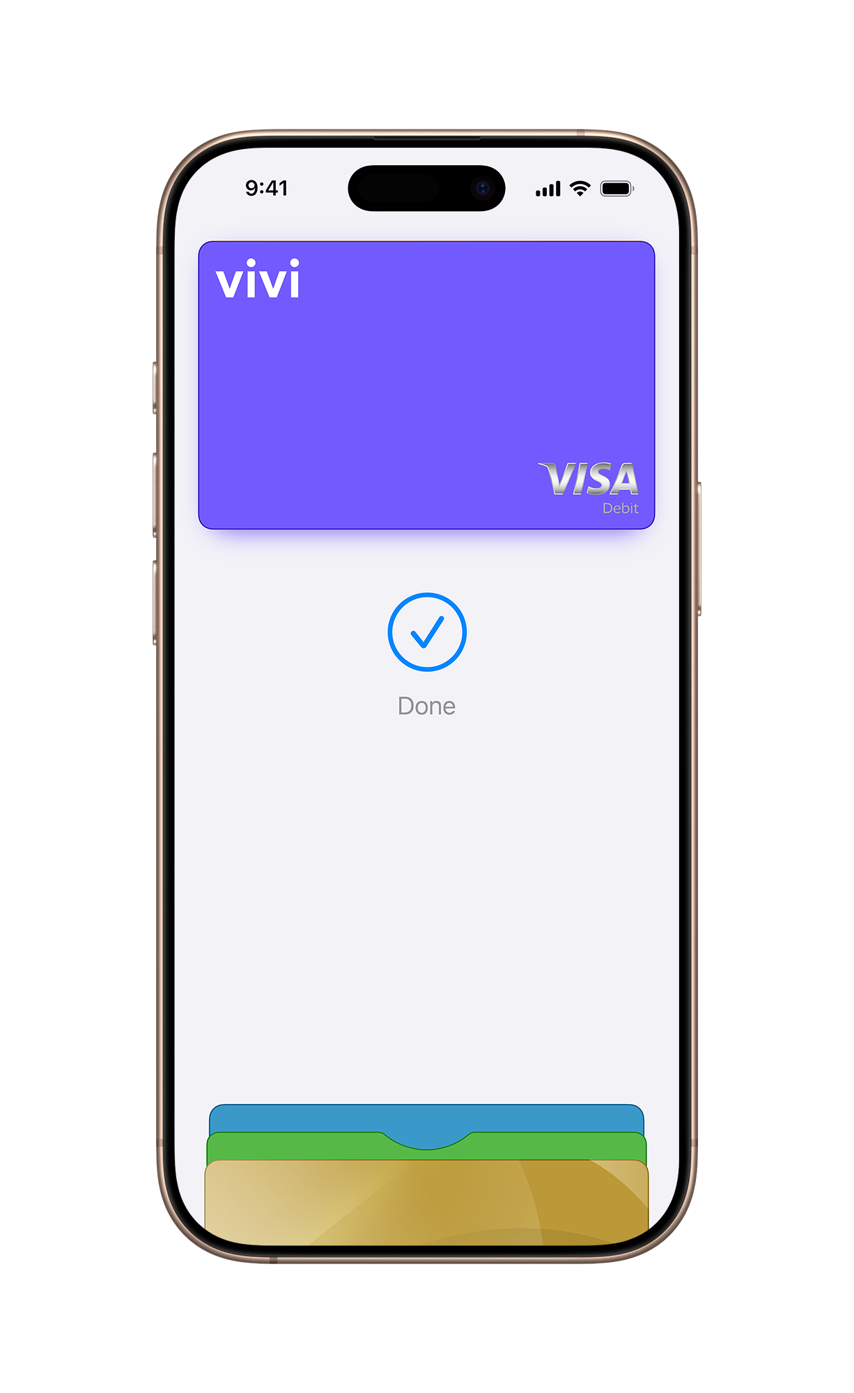 Vivi card added to Apple Pay on iPhone
