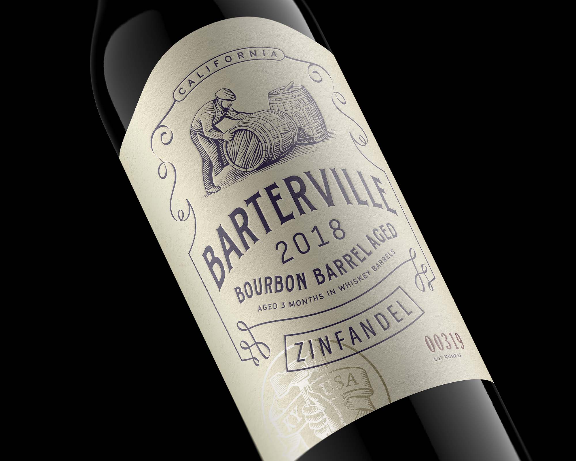 Beauty Shot of a Zinfandel wine bottle from Napa Valley, California (Outshinery)