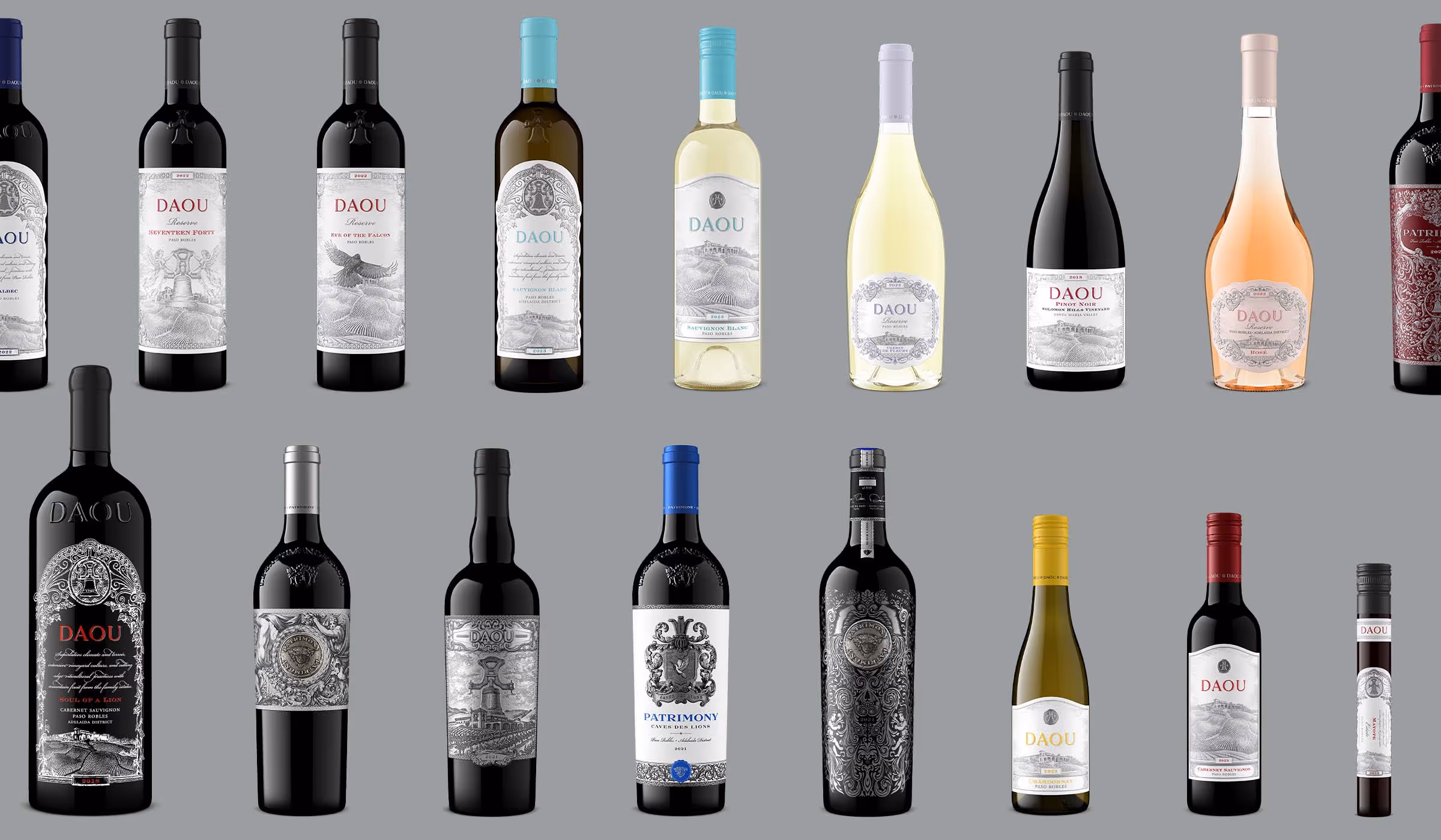 Wine photography example showing multiple bottle styles by Outshinery