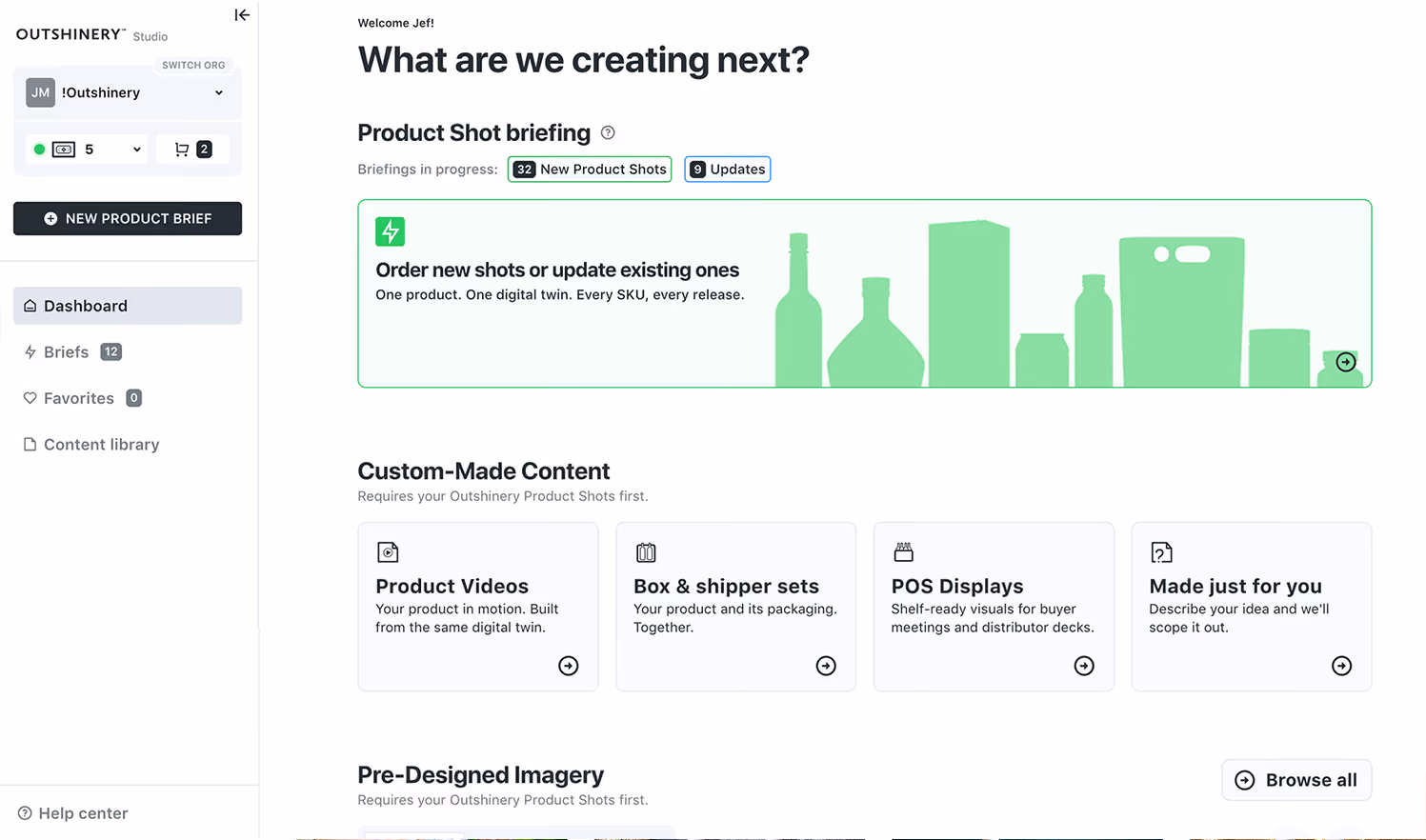 Outshinery Studio interface for creating professional product photography