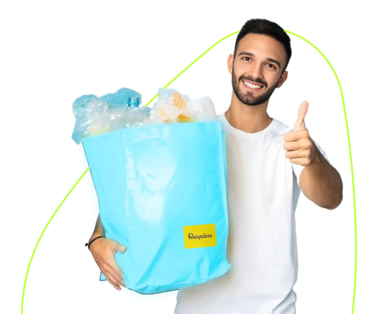 Мужчина держит сумку с продуктами