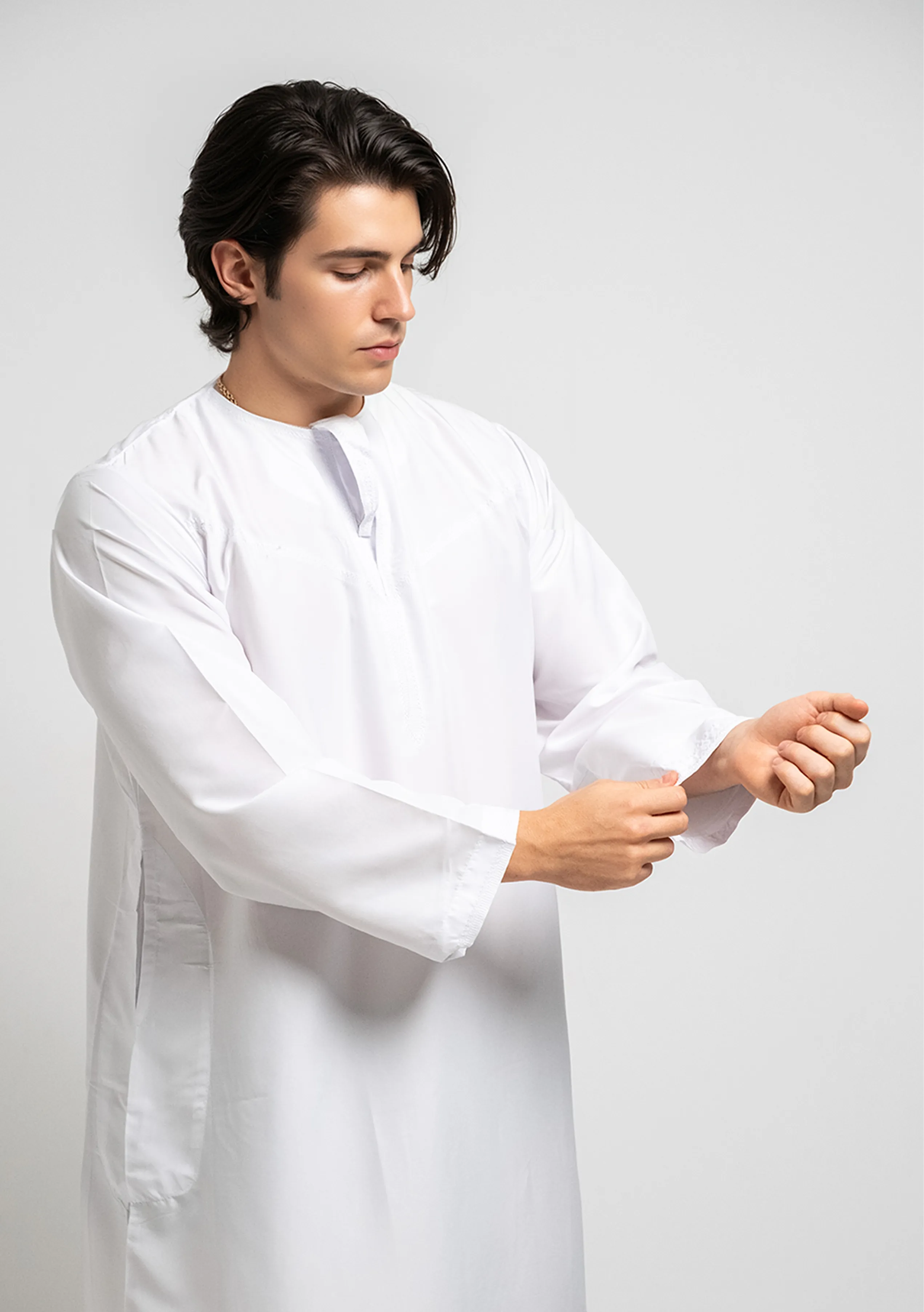 a man in a white robe