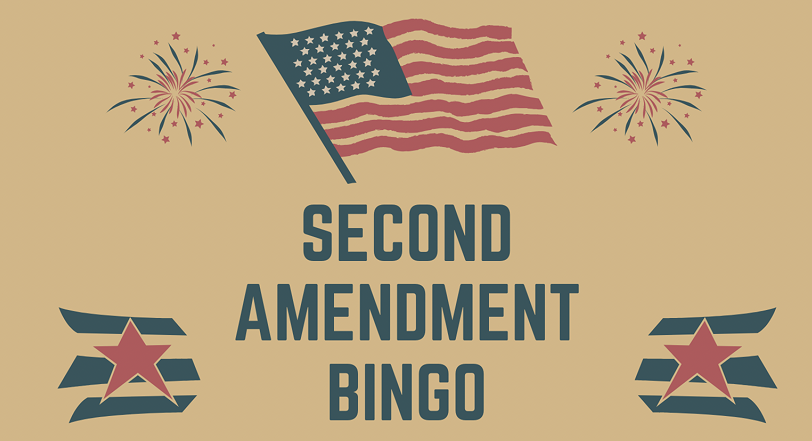 American Flag with text saying Second Amendment Bingo
