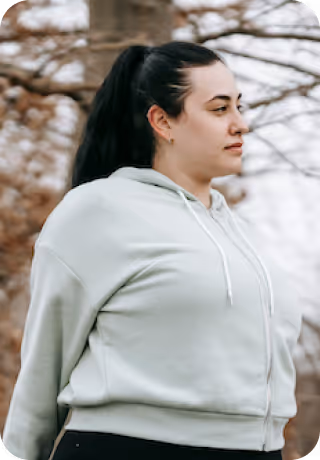 A woman stretching before a run