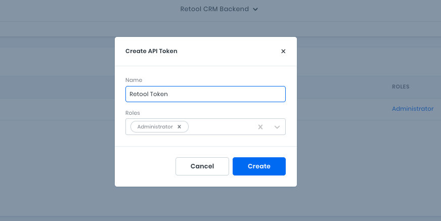 Create API Token for the custom CRM